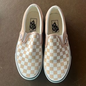 Basically new Checkered slip on vans